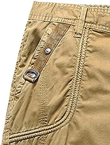 Менс опуштени вклопени обични карго шорцеви Мулти џеб лесни на отворено кратки воени панталони за пешачење со кратки панталони
