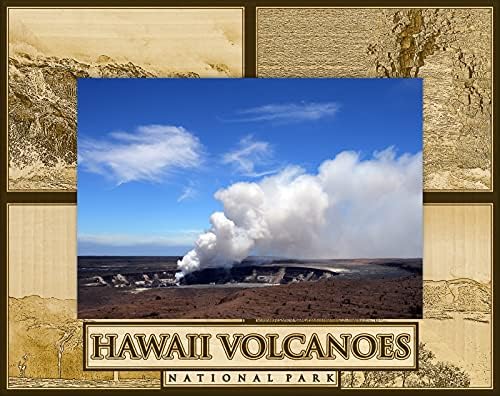 СМС подароци Хаваи вулкани Национален парк ласерски врежан дрво за сликање рамка за рамка