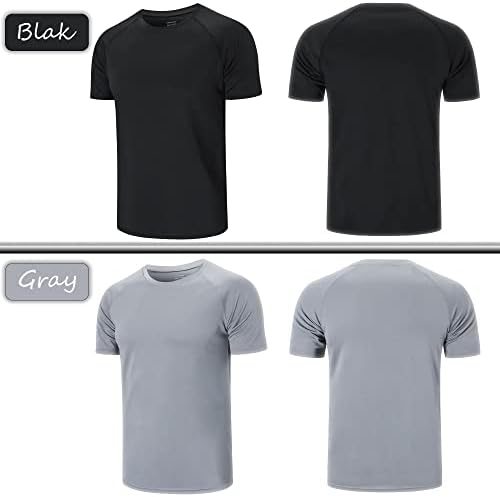 CIMIC 5/3 пакет што работи на врвни мажи Обични кошули тренингот обичен салата за влага, активен атлетски маички со краток ракав за кратки ракави