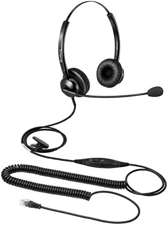 Телефонска слушалка со откажување на микрофон за бучава, слушалки за канцеларија на центри RJ9 Jack со MIC Mute & Control Control за Cisco