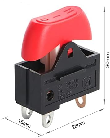 2/1pcs KCD15-103/T Switch Switch Switch Switch 3 Позиција за вклучување на бродски прекинувачи 30 * 15 * 26mm црна црвена-