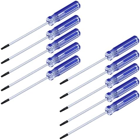 Antrader 10 парчиња магнетски шрафцигери за шрафци, T10 TORX 3mm безбедносен доказ за доказ за стипендии Долги 75мм долги, сини