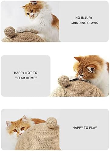 Комоне Мачка Гребење Топка-Природни Сисал Мачка Гребење Играчка-Движење Активност Маче Играчки-Интерактивни Природни Играчки За Писе.
