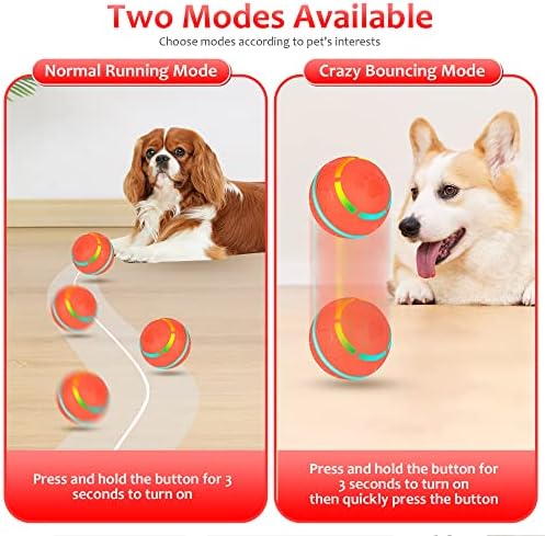 Myratts Интерактивна Куче/Бебе Играчка Топка Со Далечински Управувач И RGB Светла, Само-Се Движат Тркалање Топката За Средни/Големи Кучиња,