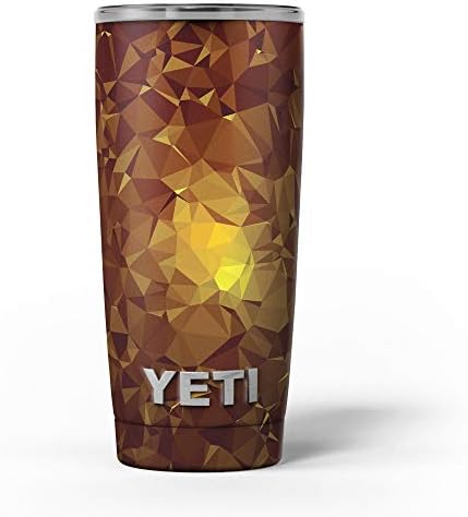 Дизајн Скинц Оринџ Геометриски V16 - Комплет за винил за завиткување на кожата, компатибилен со чашите за ладилни ладилни текови на Јети