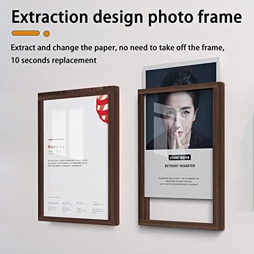 Рамка за слика на батети А3 12.5x17.5 Рамка за постери од дрво со висока дефиниција плексиглас фото рамка без монтажа на wallидна рамка или таблета