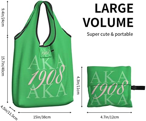 Зелени розови торбички за купување 15 x 15,7 во рерушена водоотпорна торба за намирници 4,3 x 4,7 во торба за купување преклопена