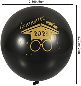 Абоофан мал резервоар за хелиум 2023 Декорации за дипломирање 30 парчиња црно злато балони за дипломирање тема латекс балони за украси за