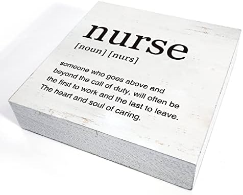 Медицинска сестра дефиниција дрво кутија знак домашна канцеларија декор медицинска сестра дрвена кутија блок плакета за wallидни таблети