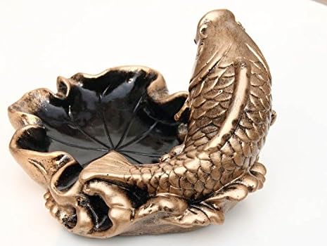 Синтетички материјал Антички кинески лотос со златна риба дизајн Декоративна цигара цигари за цигари за дома/автомобил/канцеларија/хотел/бар