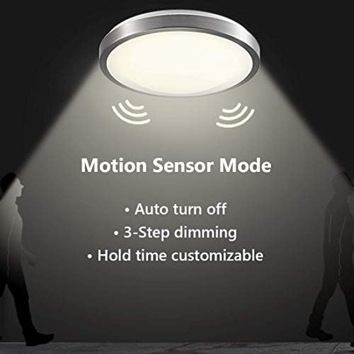 Корсо 16инч LED сензор за движење Сензор Светло затворен, 23W 1200LM со сензор за движење и дневна светлина, движење на таванот за монтирање активирана