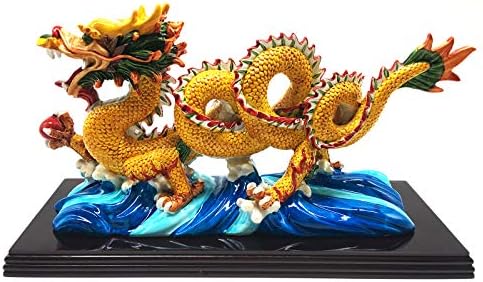 Funsxbug 11 инчи Голем кинески фенг шуи змеј статуа Фенг Шуи декор дома канцеларија декорација таблета украси украси Добри среќни
