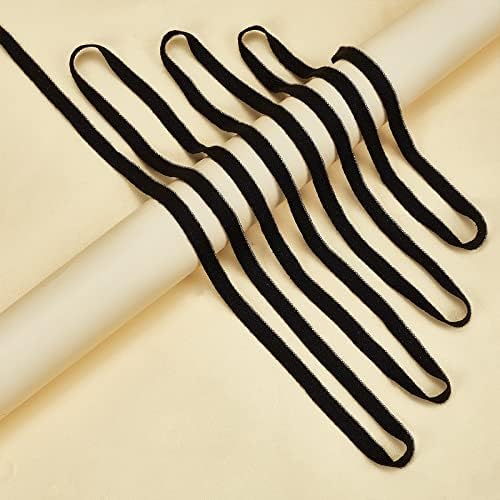 Ахардмејкер 10 јарди 11,5 мм црн кабел-раб за цевки за цевки за усни, исечоци за цевки со метални гравчиња, за шиење перници за облека, ламби