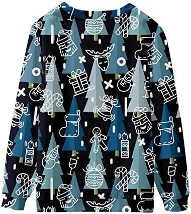 Shusuen Жените Грди Божиќ Дуксер 3d Дигитални Печатени Смешни Кошула Долг Ракав Пуловер Џемпер Кошула
