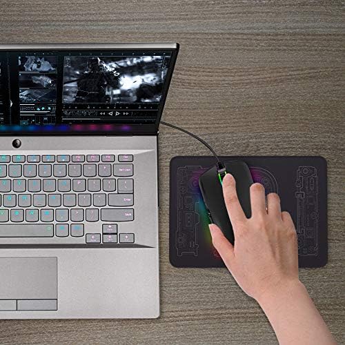 ATOE USB C Глушец, Mономски Тип-C Глувчето Со Задно Осветлување, до 3200 DPI, RGB Жичен Игри Глувчето За MacBook Pro, Matebook X, MacBook