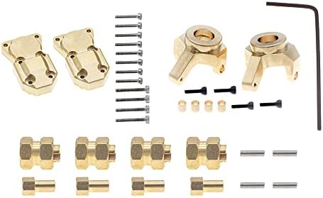 Gthele Brass Extended 7 mm Hex Wheel Hubs & 2PCS Brass Diff Bridge Axle Cover Snuckle за 1/24 Axial SCX24 AXI00001 AXI00002 AXI00004 AXI00005 Axi00006
