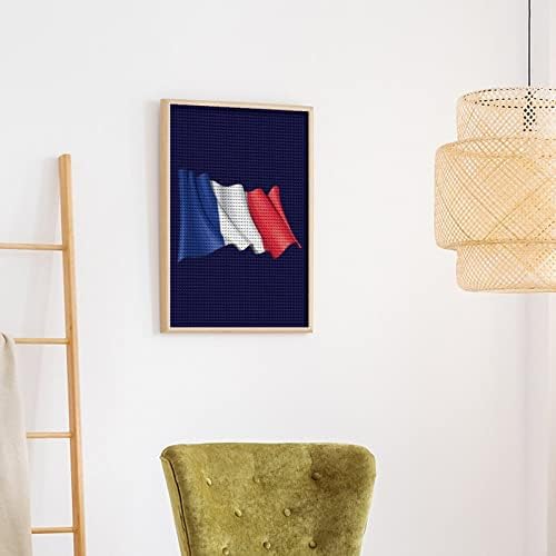 Франција знаме дијамантски комплети за сликање за возрасни вкрстени бод за боја уметност занаетчиски занаетчиски занаетчиски wallид декор