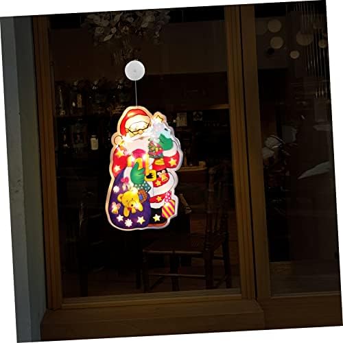 SewAcc 1pc Божиќни светла Божиќно украси во затворен простор за украсување неонски украси Осветлени украси на прозорец