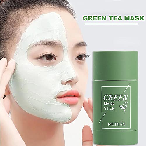 Стапче за маска од зелен Чај, Отстранувач На Црни Точки За Длабоко Чистење со 10 парчиња Ленти За Отстранување На Црни Точки,