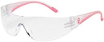 Ева 250-10-0900 Безбедносни очила со чист/розов храм, чиста леќа и облога против никари