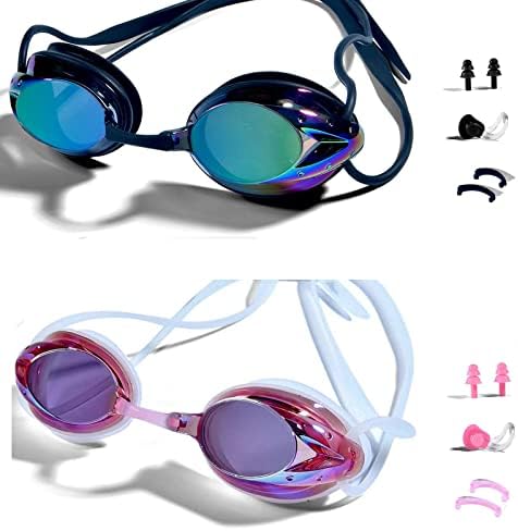 Очила за пливање Фелрена 2 пакувања, професионални деца пливање очила против магла УВ заштита јасно визија без протекување за мажи жени