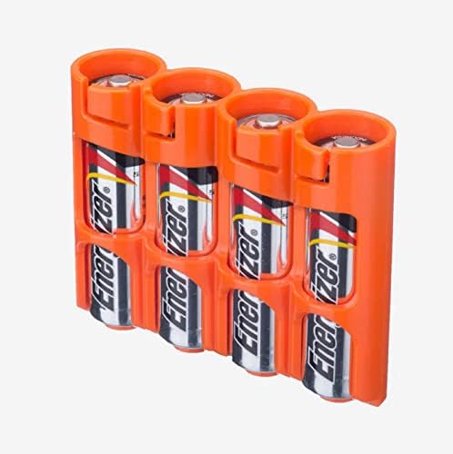 Storacell од Powerpax SlimLine Contain Контејнер За Складирање Батерии-Држи 4 Батерии, Портокалова
