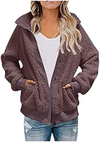 Женска зимска топла нејасна јакна од шешката, како што е мода, палто, плус, плус големина Шерпа, јакна за кошула за стрижење