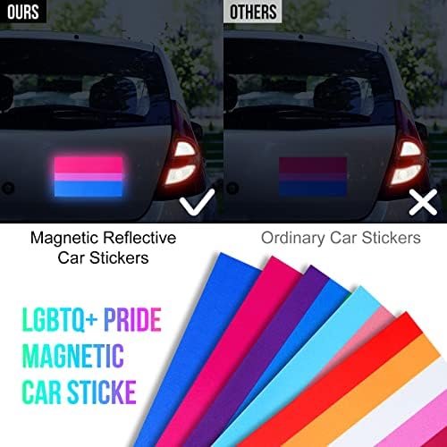 10 парчиња рефлексивни виножито знаме на виножито магнет магнетски смешни браник налепници Смешни налепници за автомобили Геј гордост