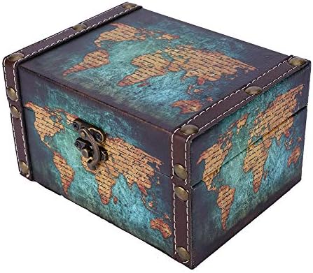 Дрвена Кутија за Складирање 16 * 12,5 * 9см Европски Стил Гроздобер Накит Организатор Дисплеј Кутија Десктоп Орнаменти