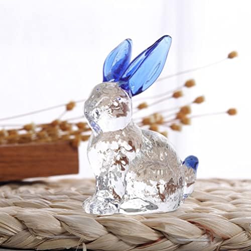 Sewacc 2pcs Велигденски зајаче фигура кристален зајачки статуа Пролет Велигден зајак декорација стакло животински скулптура центар