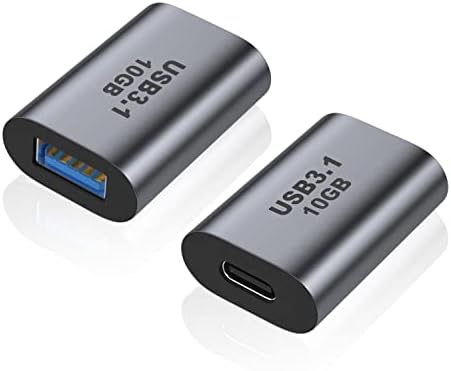 Areme USB женски до USB Cенски адаптер, 10Gbps USB 3.1 до Type-C продолжение за конвертор Конектор Конектор Поддршка за брзо полнење