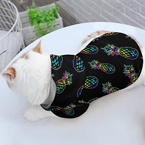 Психоделично куче ананас качулка пуловер џемпер мека облека за миленичиња облечена со качулка од палто за кучиња мачка