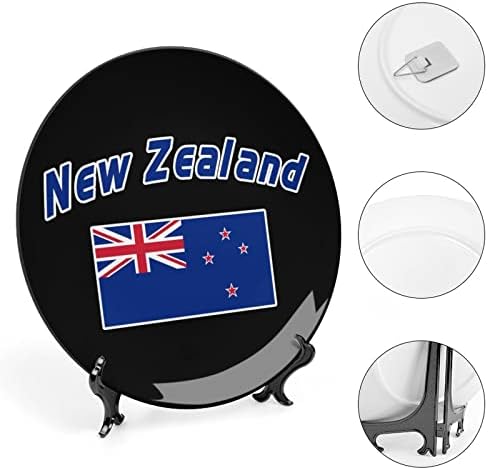 Новозеландско знаме коска Кина Декоративна чинија тркалезни керамички плочи занает со приказ за домашна канцеларија wallидна вечера