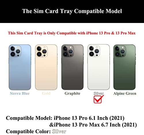 LOZOP 2 Пакет Sim Картичка Носителот Замена за iPhone 13 Pro 6.1 Инчен &засилувач; iPhone 13 Pro Max 6.7 Инчен Со Водоотпорен гума &засилувач;