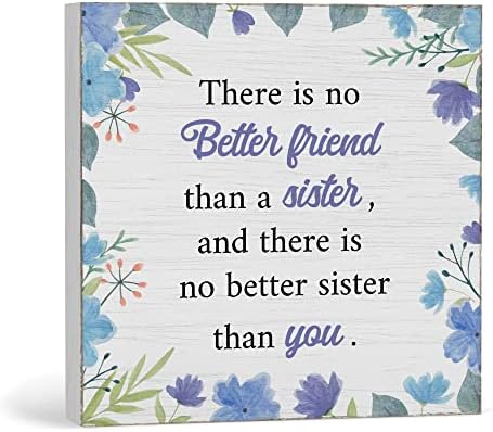 Ви благодариме Сестра Цветни Бело Дрво Кутија Знак, Роденден Подарок За Сестра Дрвени Блок Плакета Кутија Знаци, Сестра Од Сестра Брат Подароци