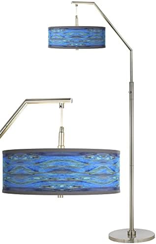 Giclee сјај океансајд сина ламба печатена сенка со модерна ламба за подни лакови