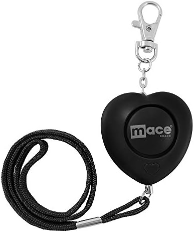 Мејс Бренд 130 dB Големо личен аларм срце со 10 рип -кабел, приврзок за клуч и торбички, за жени