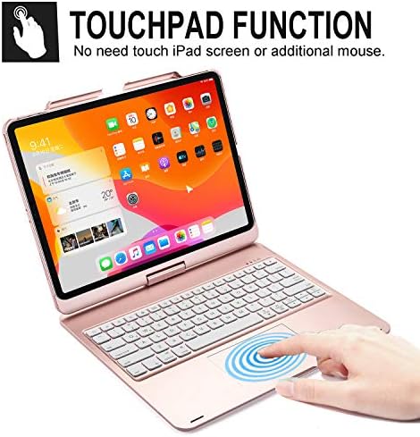 TechCode iPad Pro 12.9 Case 2021 со тастатура, 360 степени ротирајте ја безжичната Bluetooth тастатура кутија со паметна тастатура
