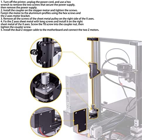 Комплет за надградба на двојни Z оски, 3Д печатач Z оски Поставете отпорност на 'рѓа непречено работење на лесна намалување на блокадата