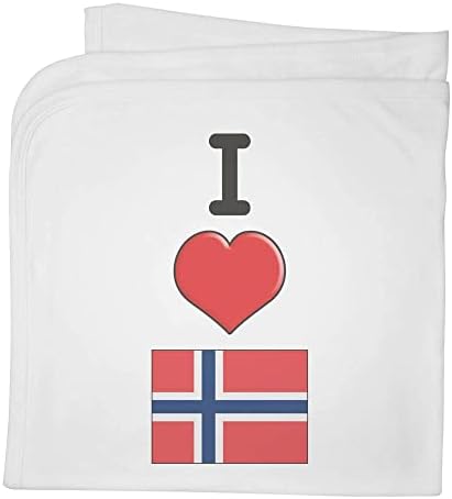 Азиеда „Ја сакам Норвешка“ памучно бебе ќебе / шал
