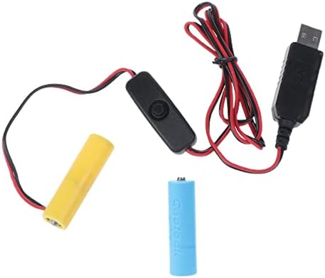 Diarypiece USB конвертор на напојување DC-Boost-Eliminator со Battery со прекинувач-, 2PCS 3V AA за LED светлосни електронски играчки