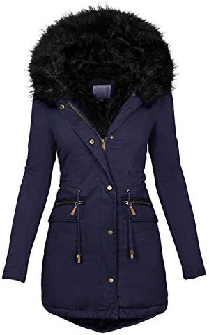Основни палта за жени колеџ со долг ракав Зимски отворен ветерник со аспираторска јакна zipfront лабава фитинг