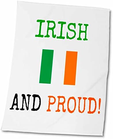 3drose ирски и горди, зелени и портокалови букви со слика на Ирска. - крпи
