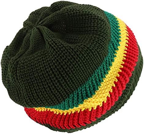 Армијата на армијата Долга слабиот шарен Јамајка Раста зимски плетен памук Дрејдлок Бејни капа