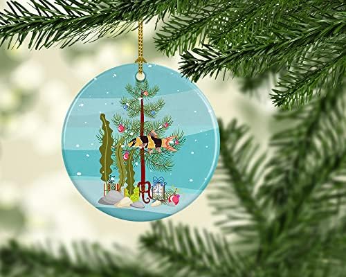 Богатства на Каролина CK4506CO1 кловн риба весела Божиќен керамички украс, украси за новогодишни елки, висечки украс за Божиќ, празник, забава,