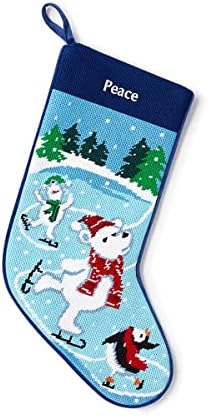 Амели Дома игла, гроздобер божиќно порибување, божиќна торба за чорапи и висечки чорапи за забава Божиќ, семејни чорапи, декор за празници