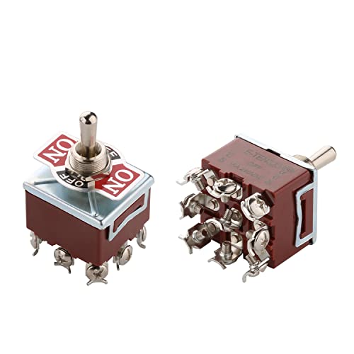 Fielect 2PCS 9PIN TOGGLE SWITCH DPST ON-ON-ON 3 SWITCH 32A 250V Switch Toggle Toggle Toggle