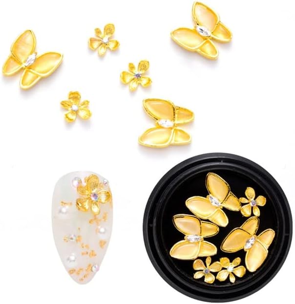 Метални златни украси за украси за нокти 3Д за украсување на ноктите за декорација на маникир Маникир за нокти за DIY -