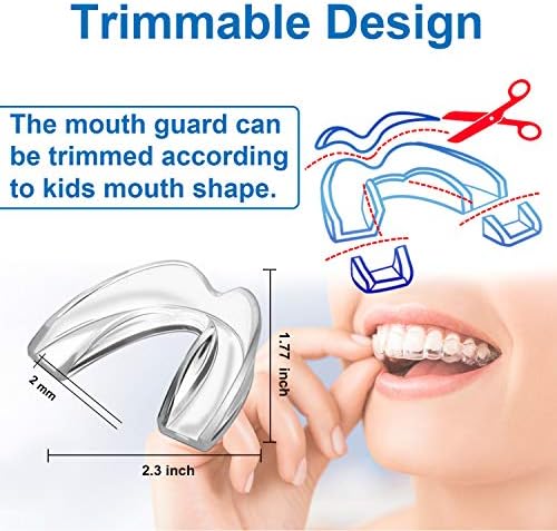 Детски чувар на устата за мелење заби, пакет од 6 ноќен чувар за заби за белење на заби, стискање на уста, чувар на уста, залак