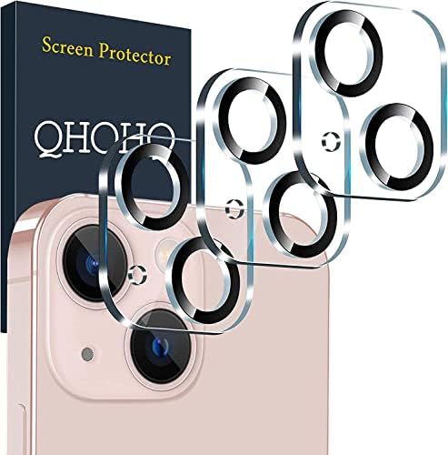 QHOHQ [3 Пакет Калено Стакло Заштитник На Објективот на камерата за iPhone 14/13 [6,1 Инчи]/14 Плус 6,7/13 Мини 5,4 Инчи, Ултра HD,